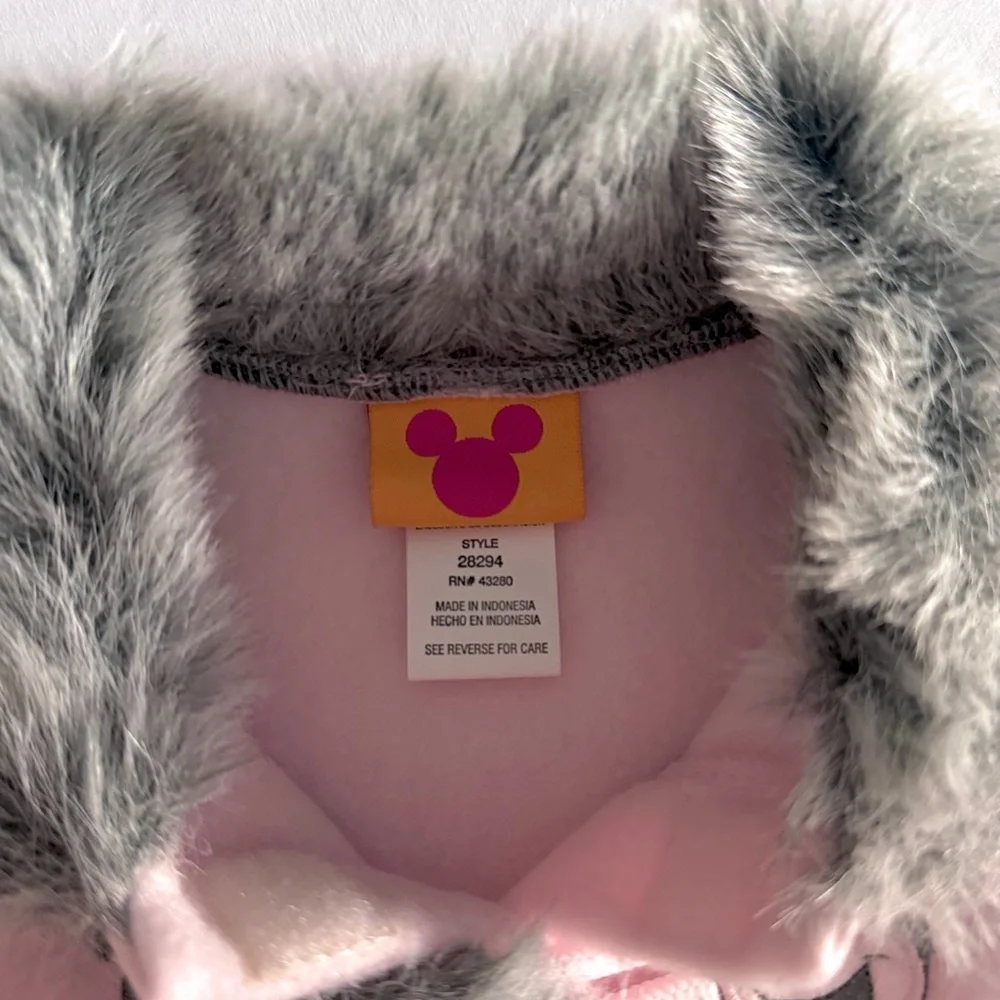 Vintage Y2K‎ Disney Baby Mickey Minnie Pink Fleece Set Faux Fur Coat Pants 12M